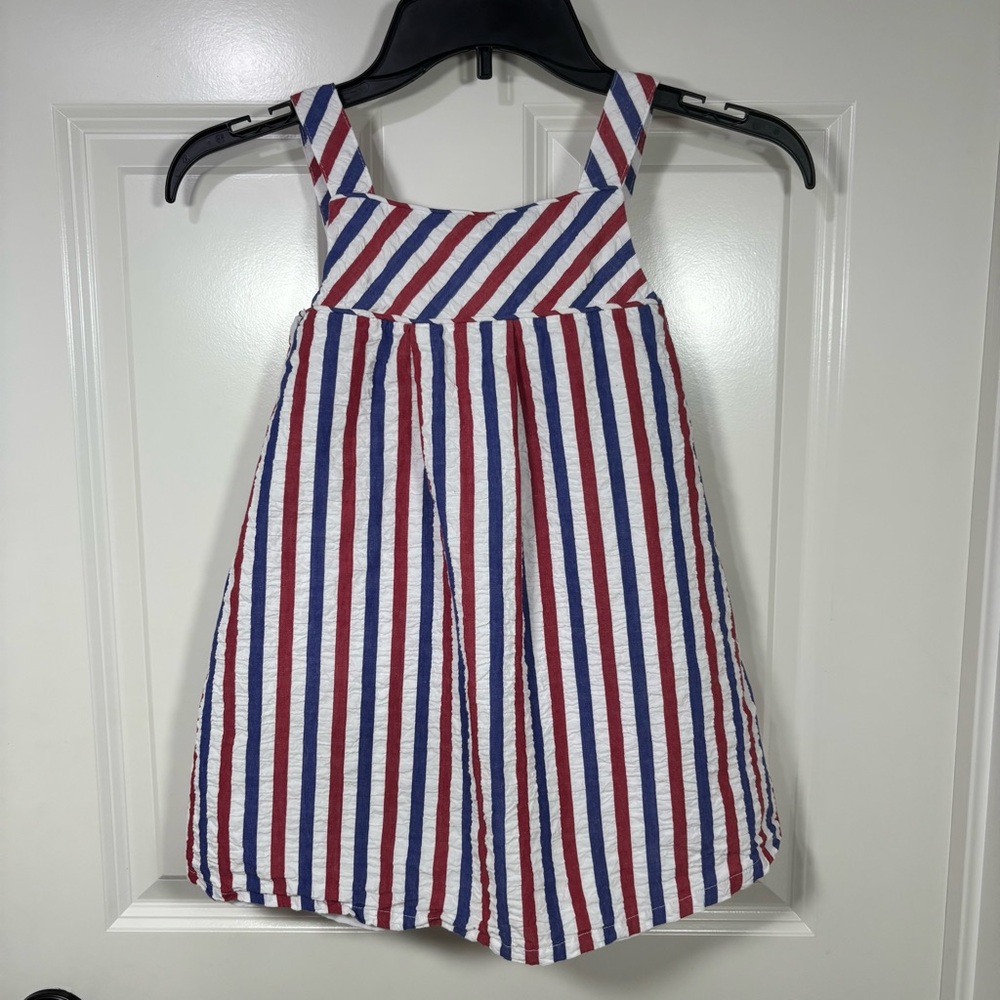 Tommy Bahama Cotton Seersucker Lined Sundress Girl’s 4 Patriotic 4th of July